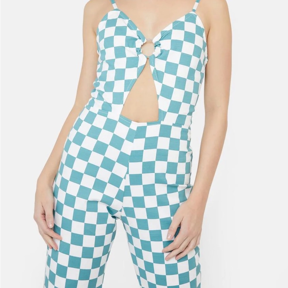 Cute mistakes teal jumpsuit size s brand new
